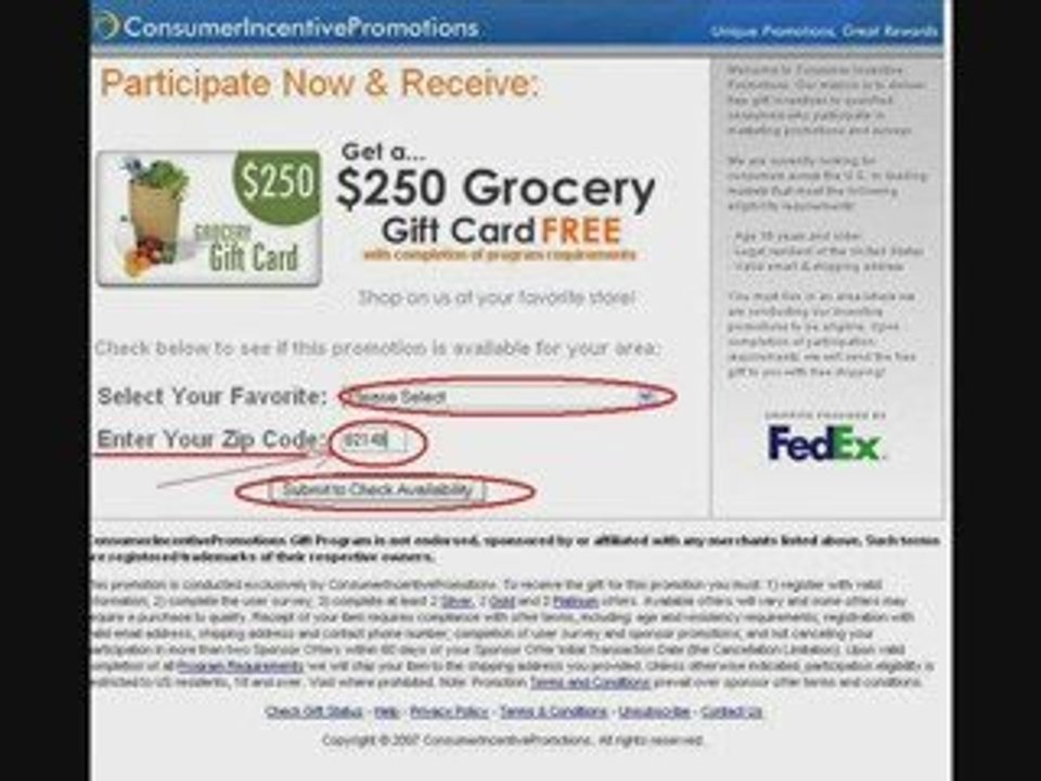 Get Free $250 Grocery gift Card