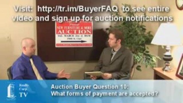 Auction Answers: What forms of payment are accepted?