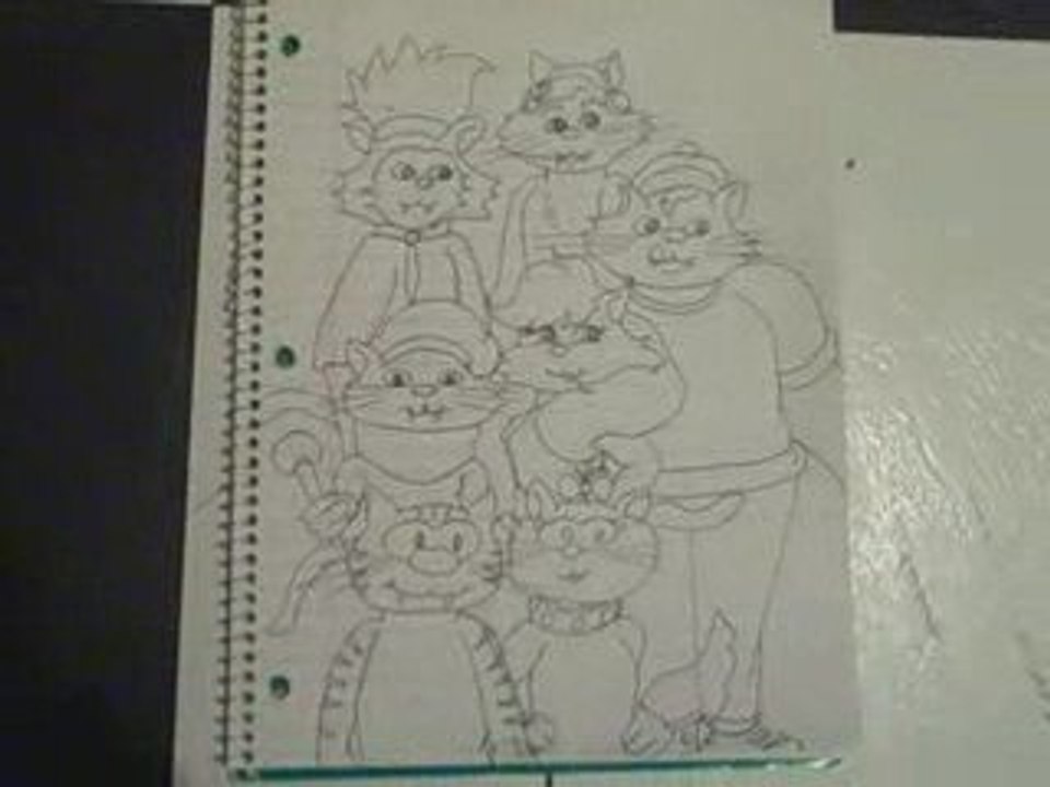 Drawing of the Catillac Cats and TMNT