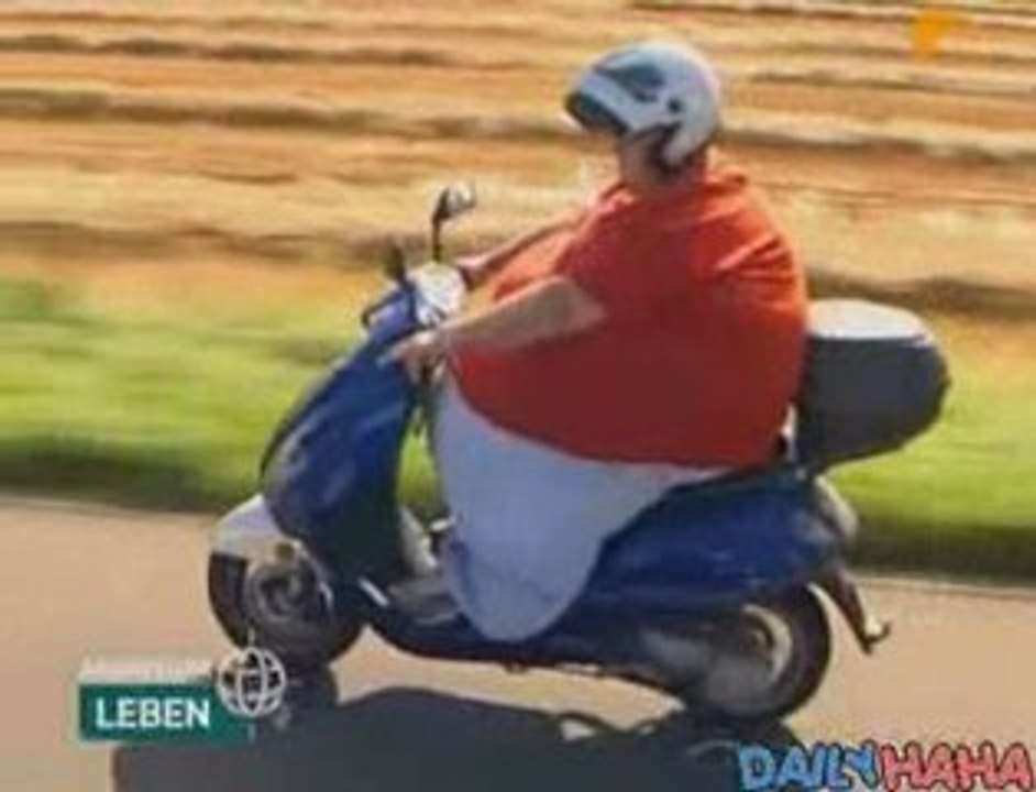 fat moped driver
