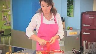 Cécile Verrine avocat,poivron & crème fouettée aux crevettes