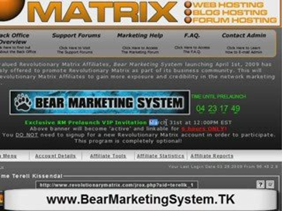 Bear Marketing System -Revolutionary Matrix Terell Kissen...
