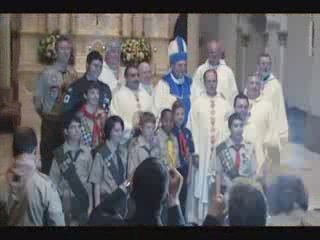Boy Scouts with Chaplains and Bishop