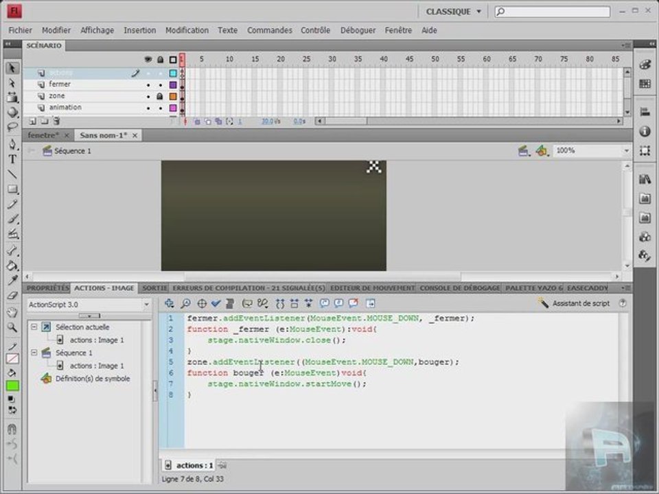 Air : Ma première application (drag & close:window)