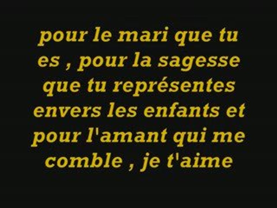 A l'homme de ma vie