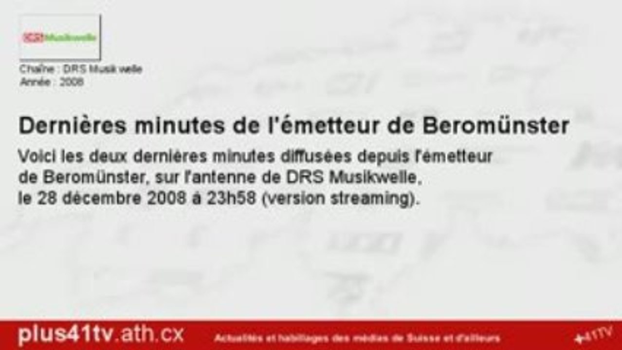 [DRS] Dernières minutes de radio Beromünster (Musikwelle)