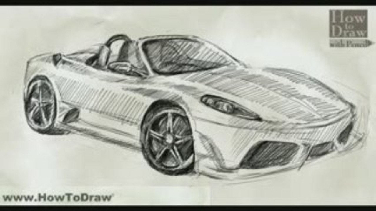 How To Draw Car Ferrari Scuderia Spider 16M
