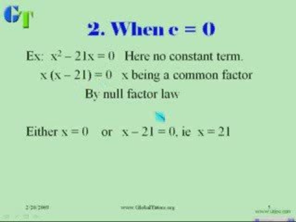 Quadratic Equations part 1