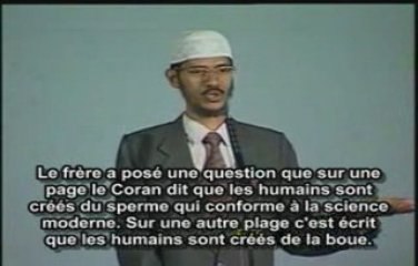 Zakir Naik:-Est ce que l'homme est créé de sol ou sperme?