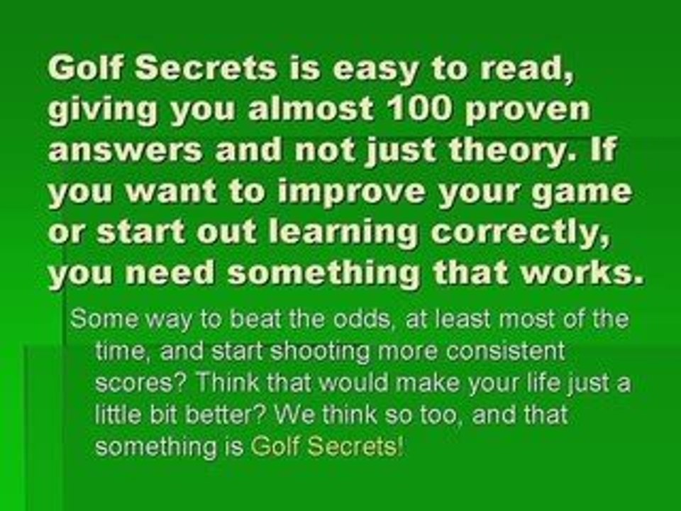 Lower my golf score now