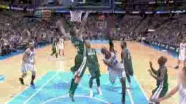 NBA The Birdman swats the ball into the cheap seats.