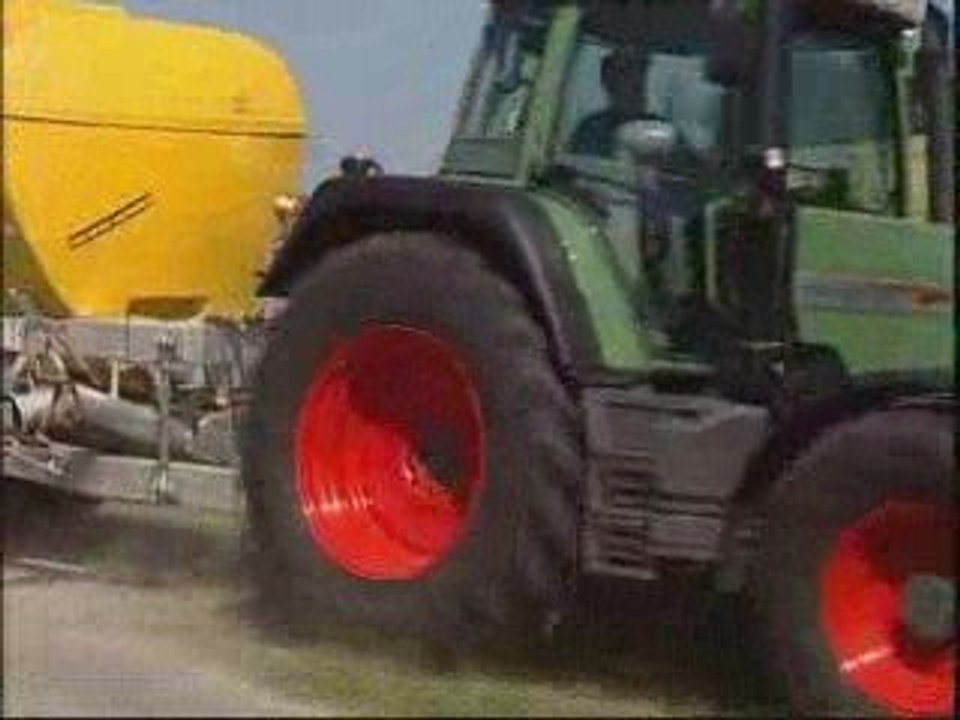 Massive tractors harvesting