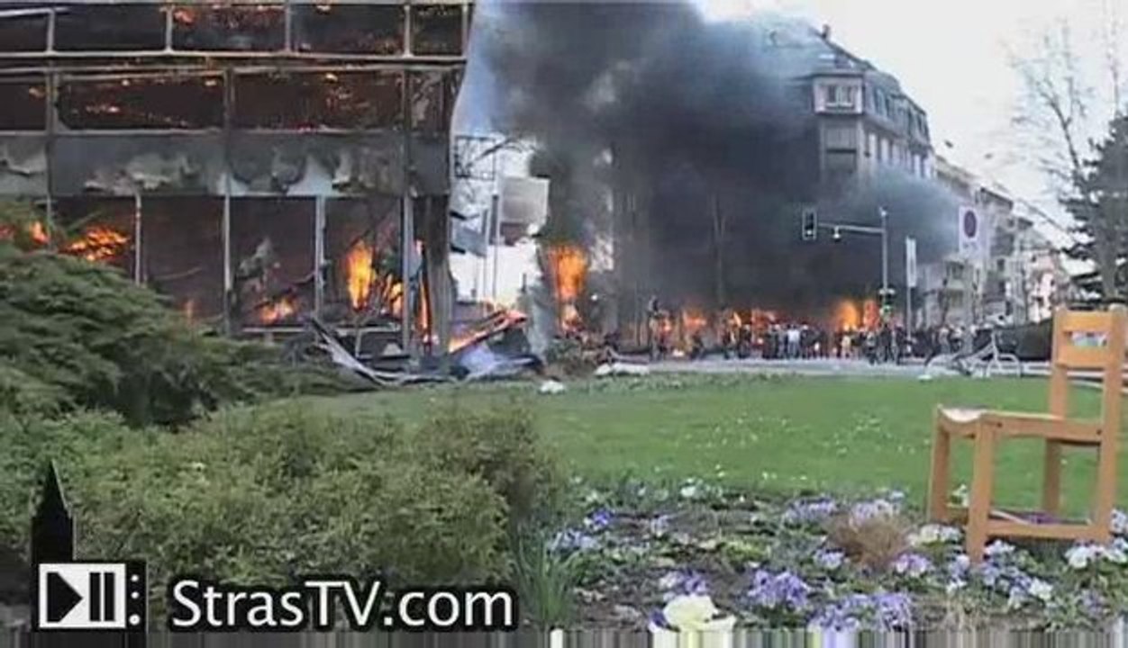 Manifestation violente à Strasbourg sommet OTAN 2009