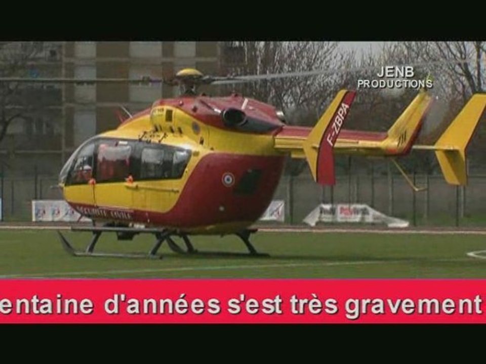 Accident moto Noisy-le-Sec évacuation héliportée pompiers