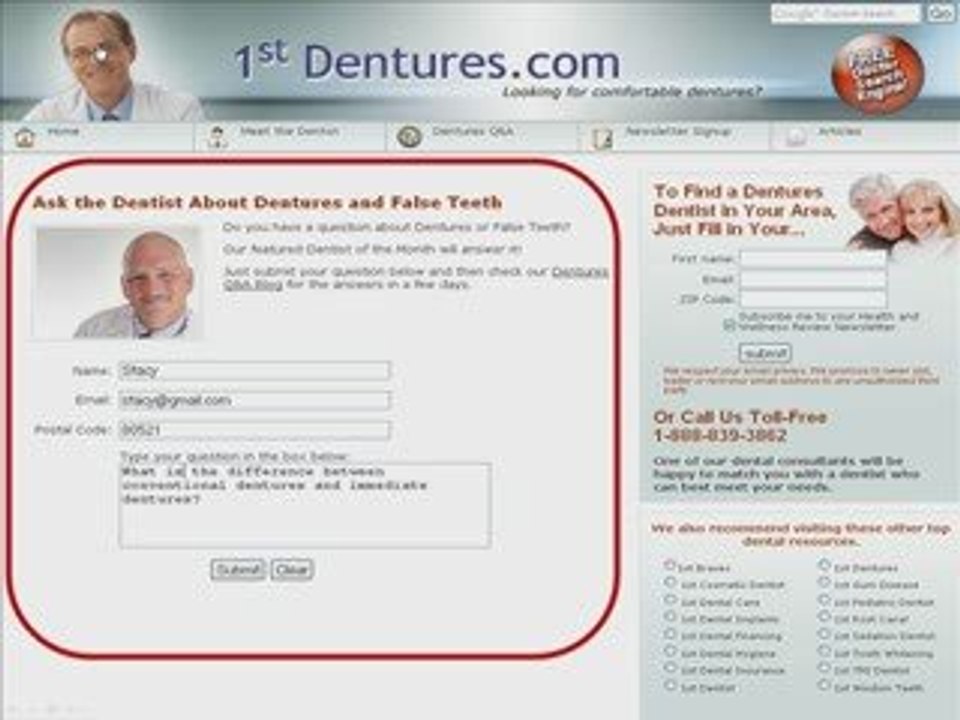Ask a Dentures Dentist about Denture Implants