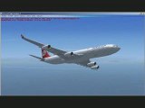FSX OSAKA KANSAI INTL LANDING TURKISH AIRLINES A340 300