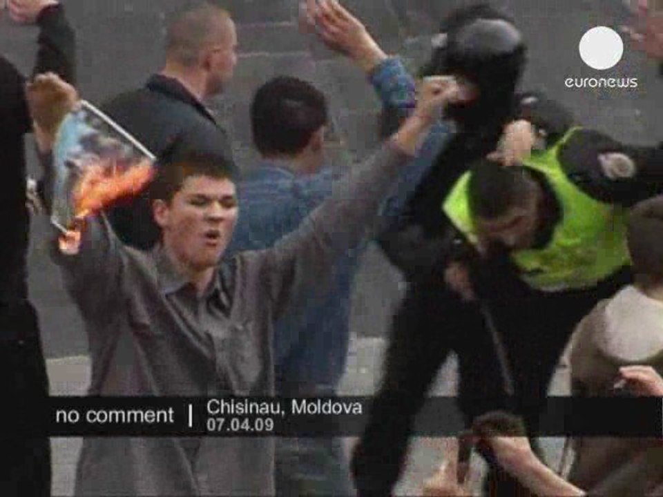 Echauffourés à Chisinau en Moldavie