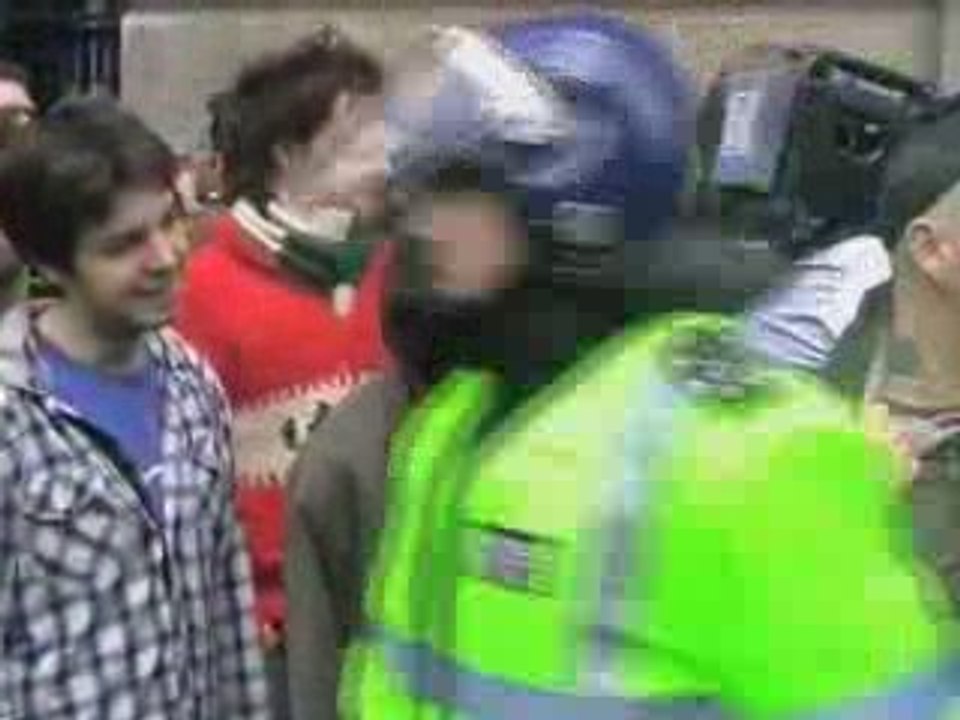 Observer speaks about RBS Bank during the G20 Protests