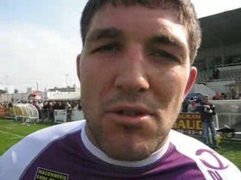 Réaction de Yohan Boulanger ( USB) après Bourg-Pau Pro D2