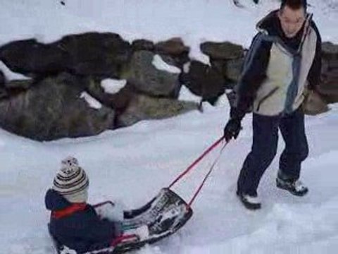 Luge avec papa