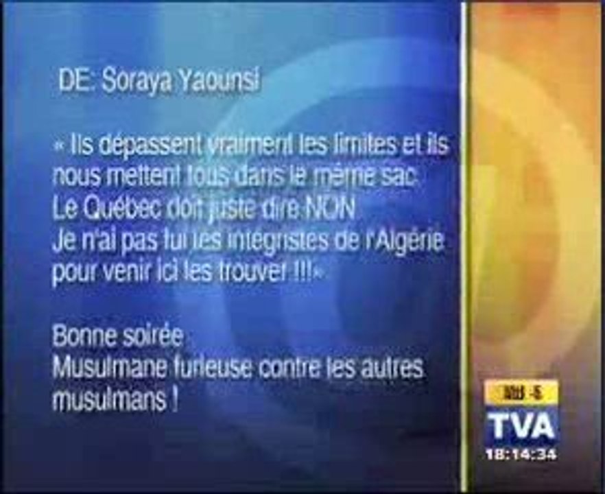 Provocation des intégristes islamistes au Quebec