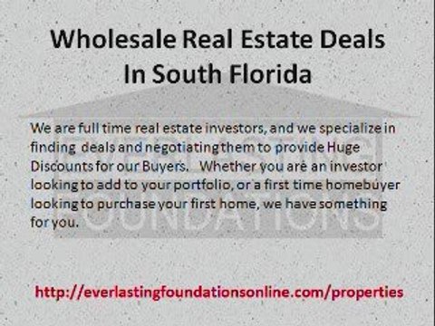 Wholesale Real Estate Deals In South Florida