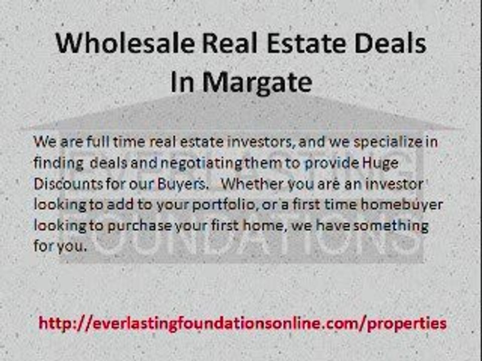 Wholesale Real Estate Deals In Margate