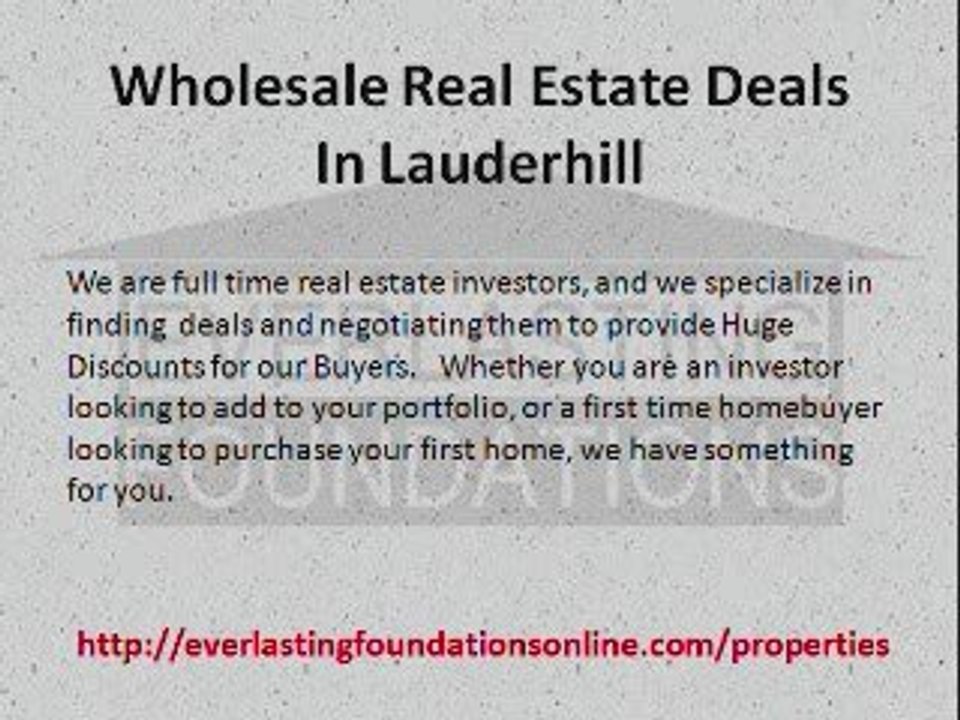 Wholesale Real Estate Deals In Lauderhill