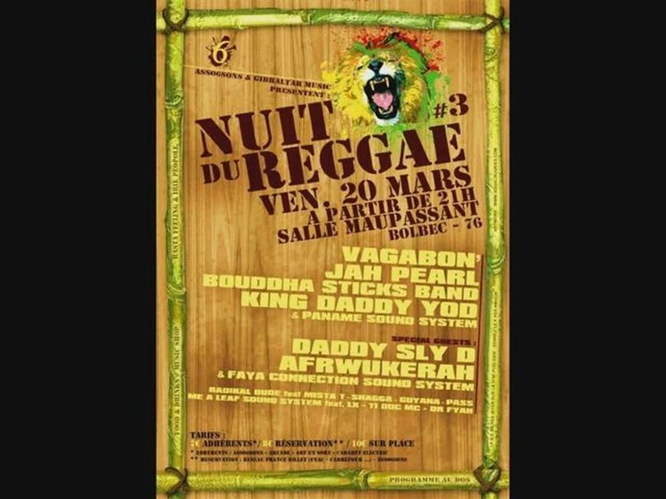 3 eme Nuit du Reggae Bolbec avec Jah pearl Vagabon Daddy yod