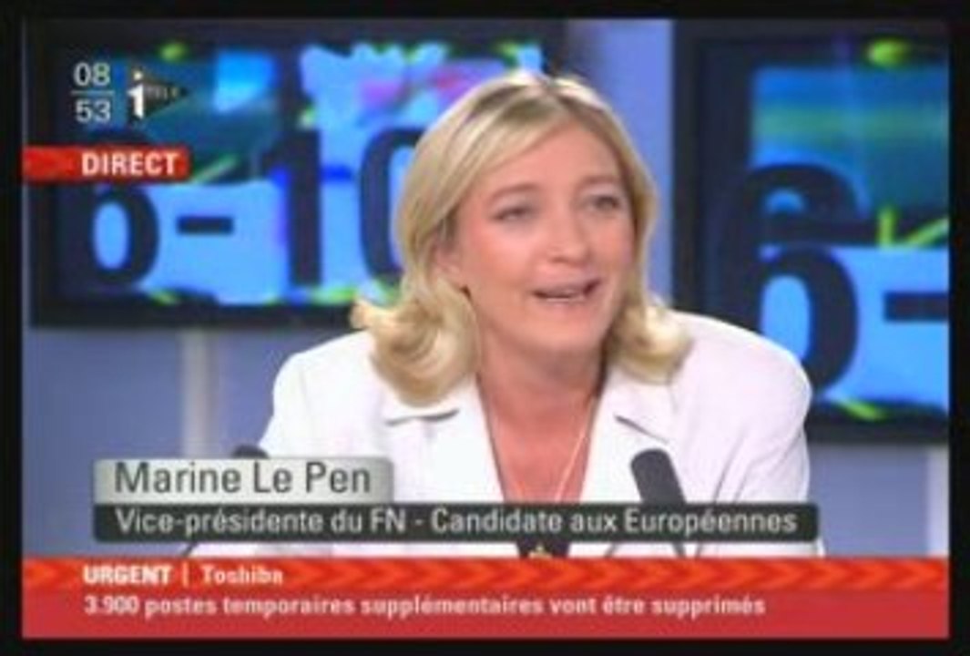 Marine Le Pen invité de Laurent Bazin sur iTELE