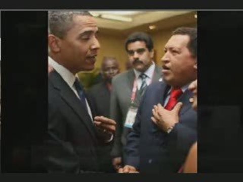 Hugo Chavez & Barack Obama in Trinidad summit