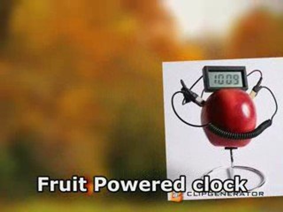 Fruit powered clock