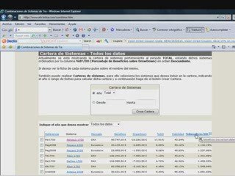 Herramienta de sistemas de Trading 1 de 3