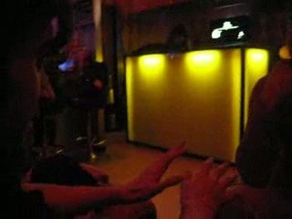 Pied and John discuss at Ernies Bar in Sendai