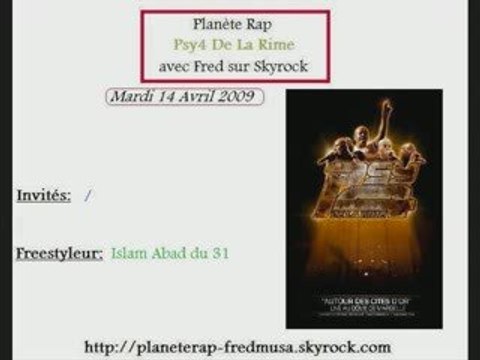 ISLAM ABAD Planète Rap Spécial Soprano 14 avril 2009