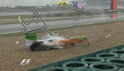 China 09 - Sutil Crash (5 Live)
