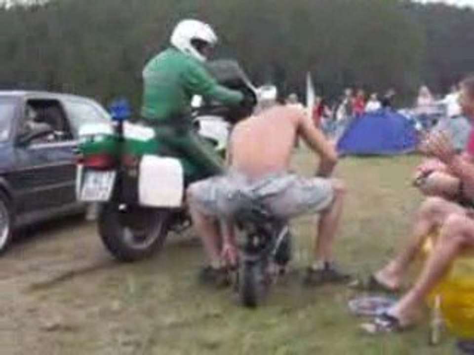Motard flic burn