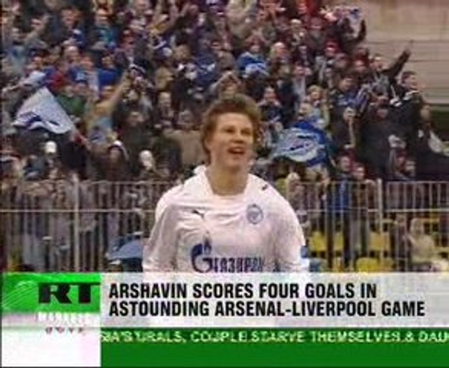 Liverpool rocked as Arshavin scores