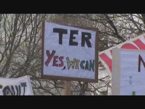Manif NON LGV PACA Foire Brignoles 18 avril 2009