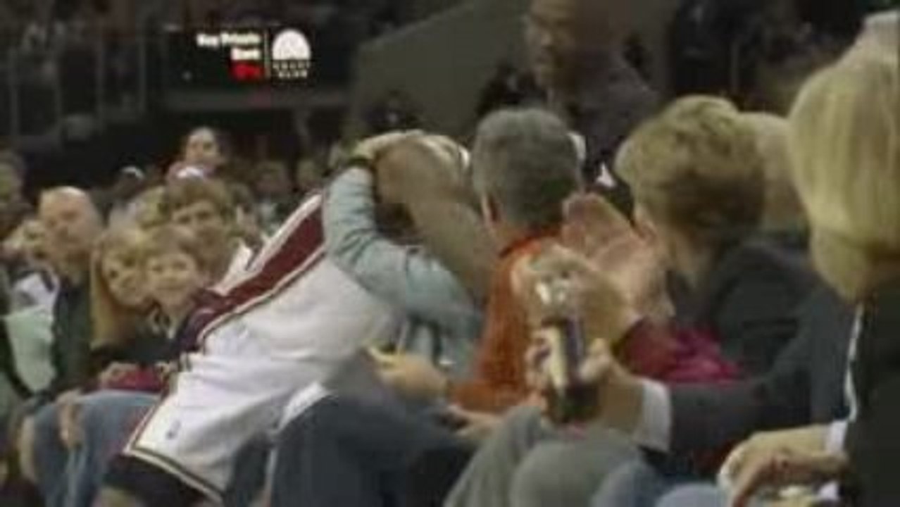 LeBron James Kisses a Fan