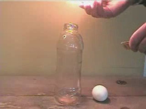 Entrer un oeuf dur dans une bouteille!