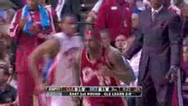 NBA Delonte West steals the ball...LeBron James finishes wit