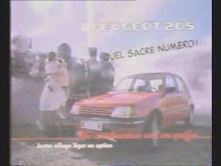 Pub Peugeot 205 sacré numéro 1987