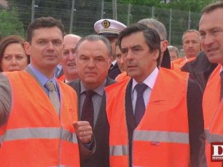 Visite du chantier tram train Mulhouse par François Fillon