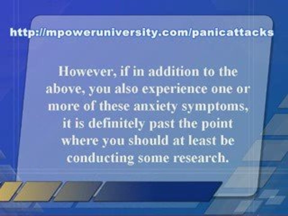 anxiety panic attacks symptoms