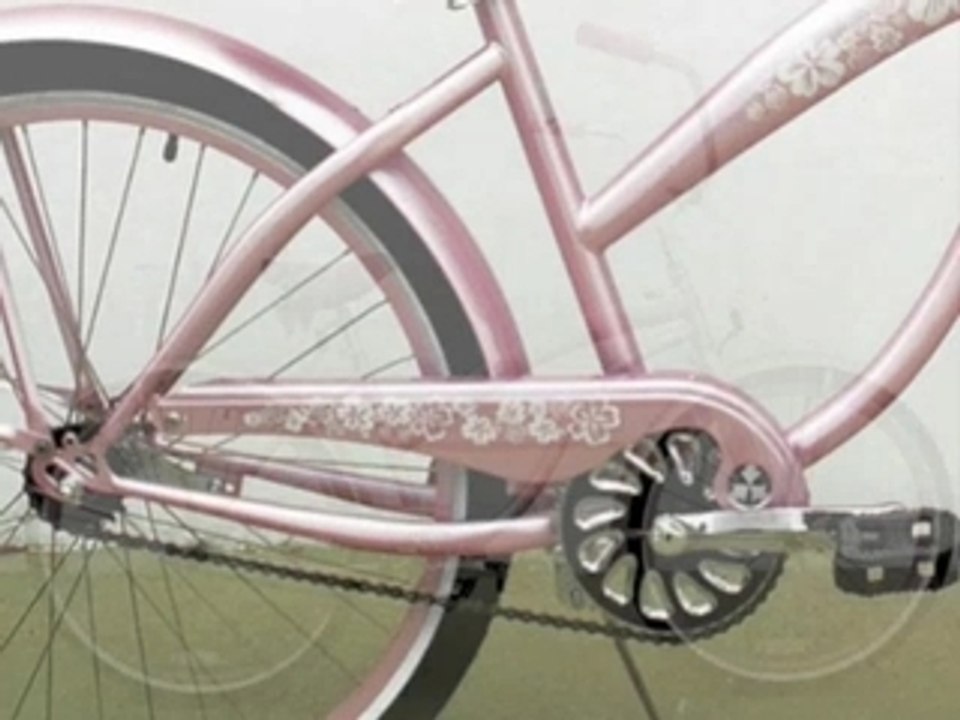 Ladies Pink Beach Cruiser Bike Single Speed