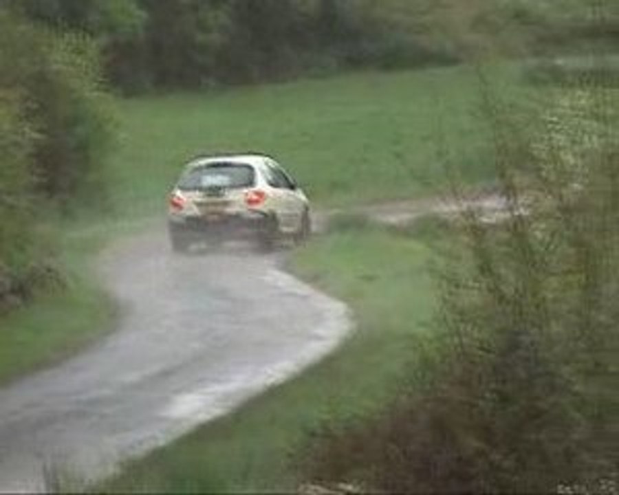 sortie d une peugeot 206 XS rallye du quercy 2009