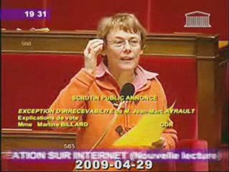 vs HADOPI Martine BILLARD gdr verts 29-04-2009