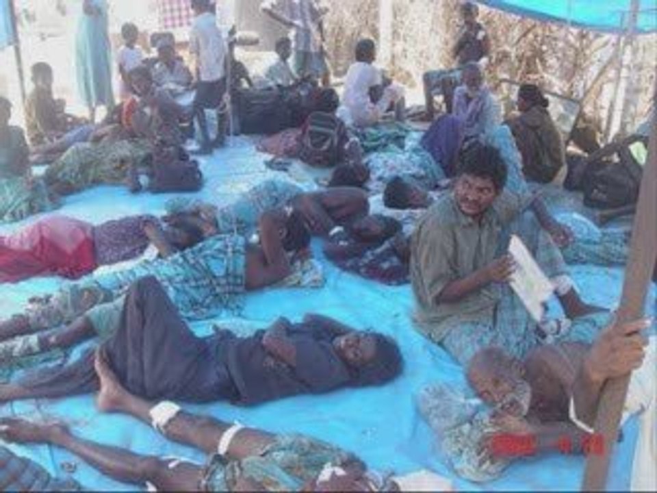 Hospital under attack  by Srilanka naval crafts.