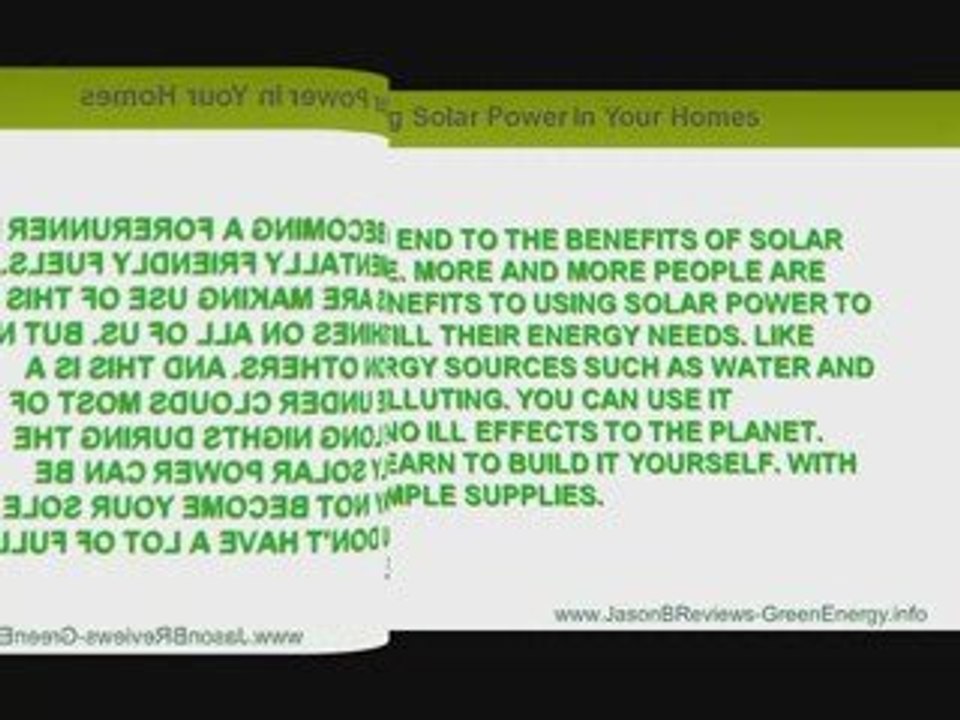 Solar Power For Homes – Quickly and Easily Cut Your Power Bi